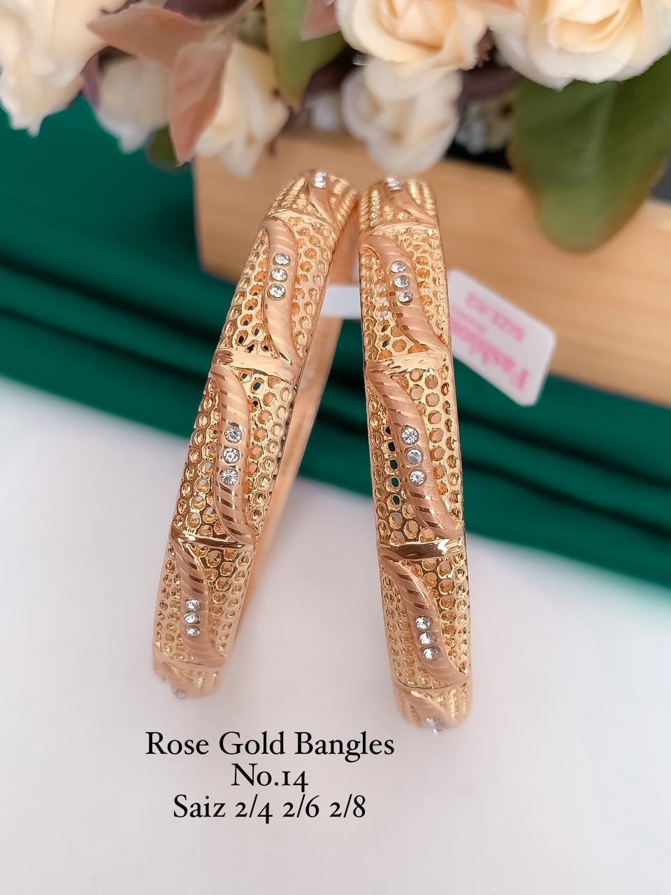  Fancy Design Rose Gold Bangles Set Wholesalers In Delhi
